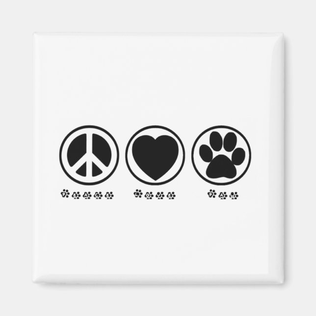 Peace Liebe Paw Magnet (Vorne)