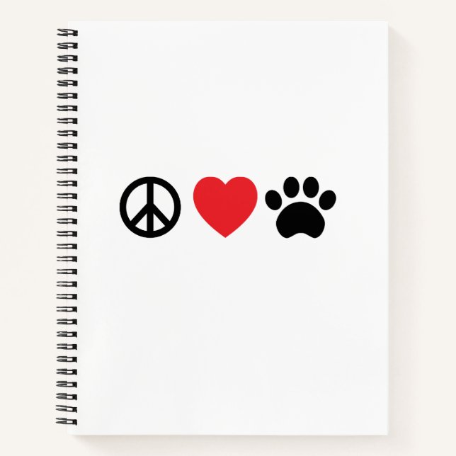 Peace Liebe Paw Notizbuch (Vorderseite)