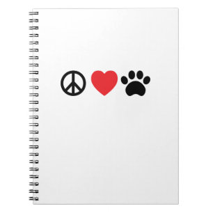 Peace Liebe Paw Spiral Notebook Notizblock