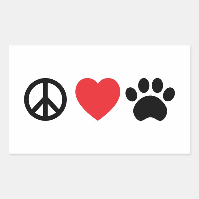 Peace Liebe Paw Sticker (Vorderseite)