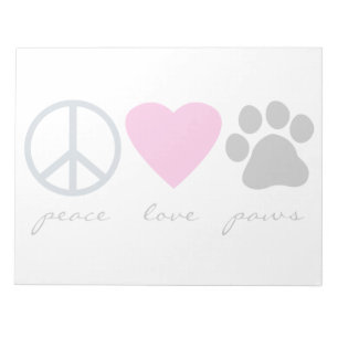 Peace Liebe Paws Notizblock
