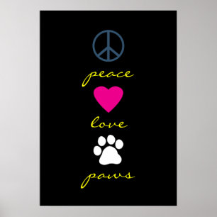 Peace Liebe Paws Poster