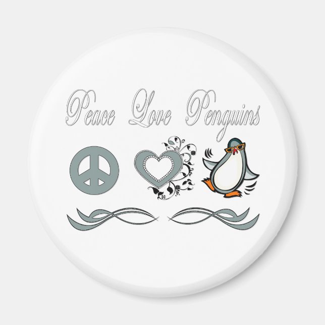 Peace Liebe Penguins Magnet (Vorne)