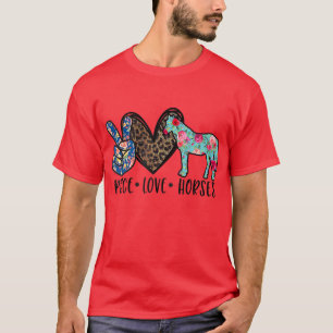 Peace Liebe Pferde Funny T-Shirt für Pferde Lover