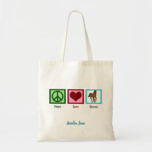 Peace Liebe Pferde Niedliches Reiten Tragetasche