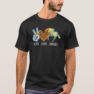 Peace Liebe Pferde Reiten Reitsport Sinti und Roma T-Shirt