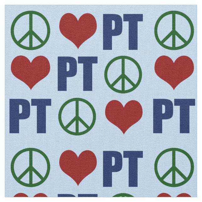 Peace Liebe Physical Therapy PT Pattern Stoff (Nahaufnahme)