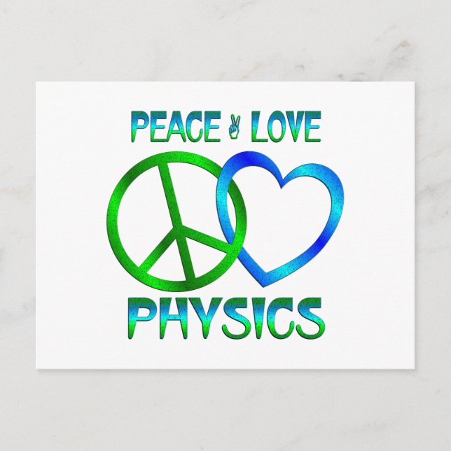 Peace Liebe PHYSICS Postkarte (Vorderseite)