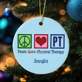 Peace Liebe Physikalische Therapie Niedliche Weihn Keramik Ornament