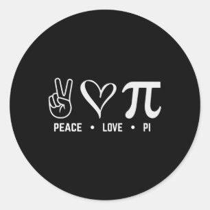 Peace Liebe Pi Day Math Lover Runder Aufkleber