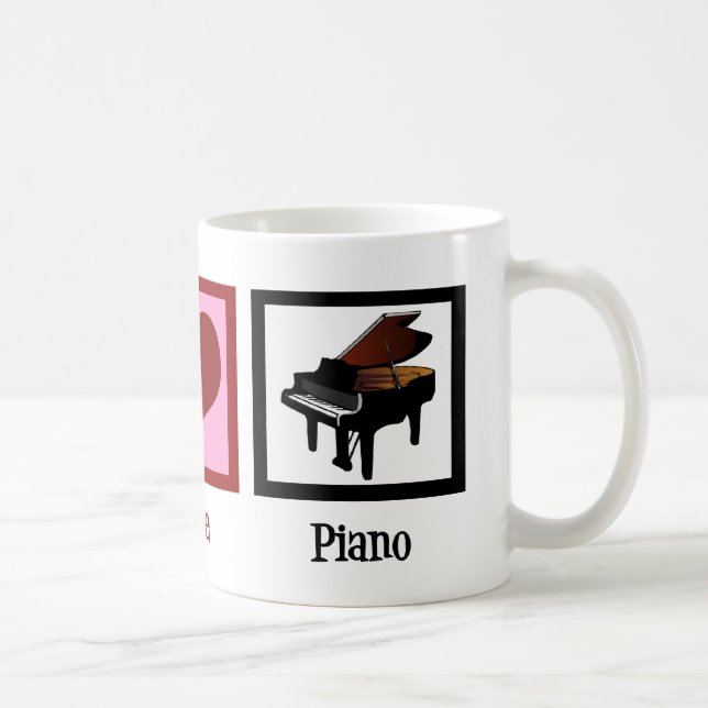 Peace Liebe Piano Kaffeetasse (Rechts)