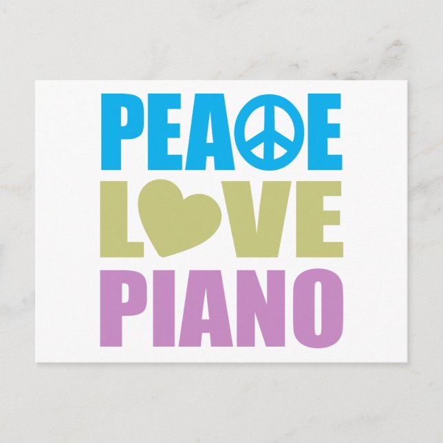 Peace Liebe Piano Postkarte (Vorderseite)