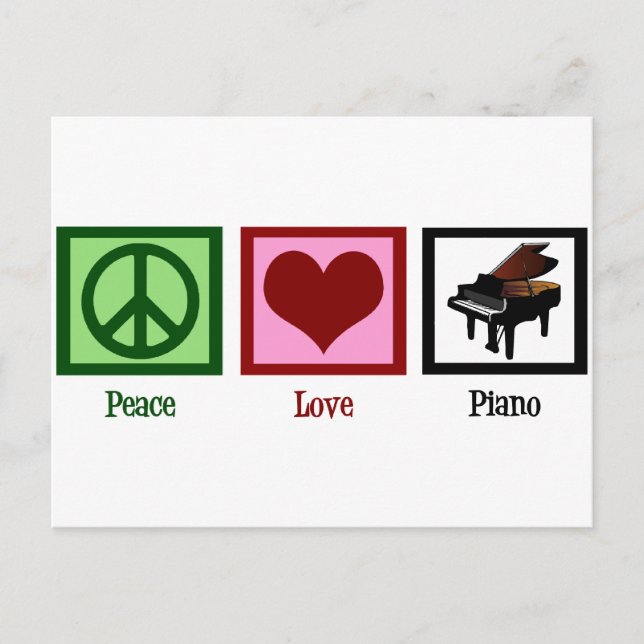 Peace Liebe Piano Postkarte (Vorderseite)