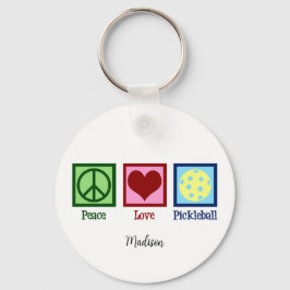 Peace Liebe Pickleball Niedlich Personalisiert Schlüsselanhänger