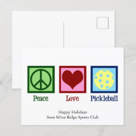 Peace Liebe Pickleball Niedlicher Urlaub Postkarte
