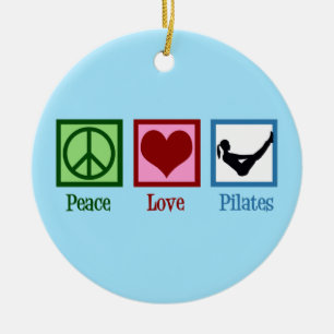 Peace Liebe Pilates Instructor Boat Pose Weihnacht Keramik Ornament