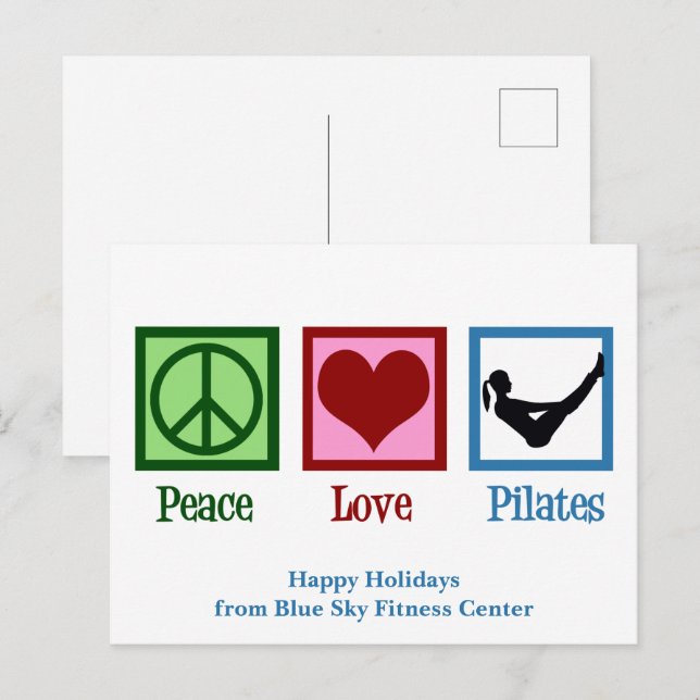 Peace Liebe Pilates Niedlicher individueller Urlau Postkarte (Vorne/Hinten)