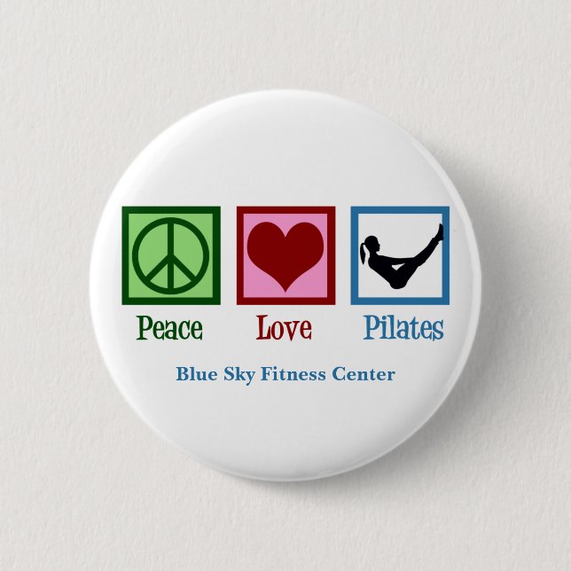 Peace Liebe Pilates Niedliches Custom Studio Button (Vorderseite)