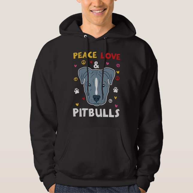 Peace Liebe Pitbull's Pitbull Eigentümer und Pitbu Hoodie (Vorderseite)