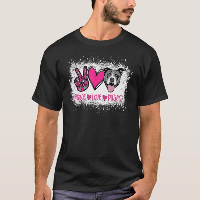 Peace Liebe Pitties Pitbull Pet Owner Mama Dog T-Shirt (Vorderseite)