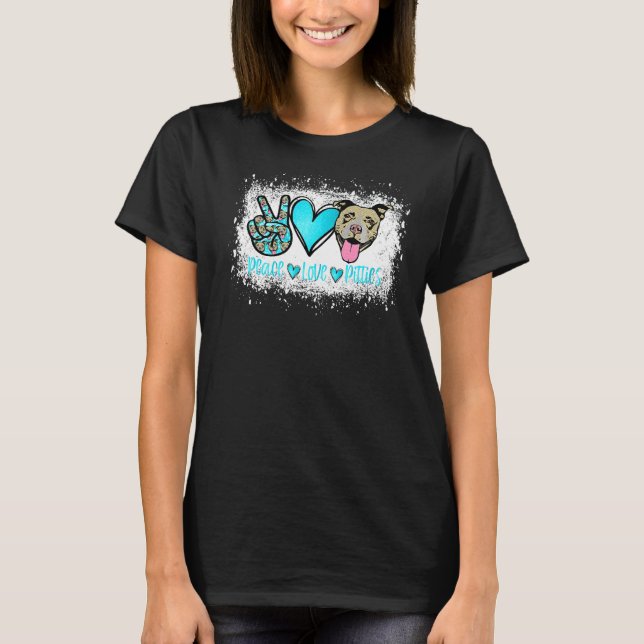 Peace Liebe Pitties Pitbull Pet Owner Mama Dog T-Shirt (Vorderseite)