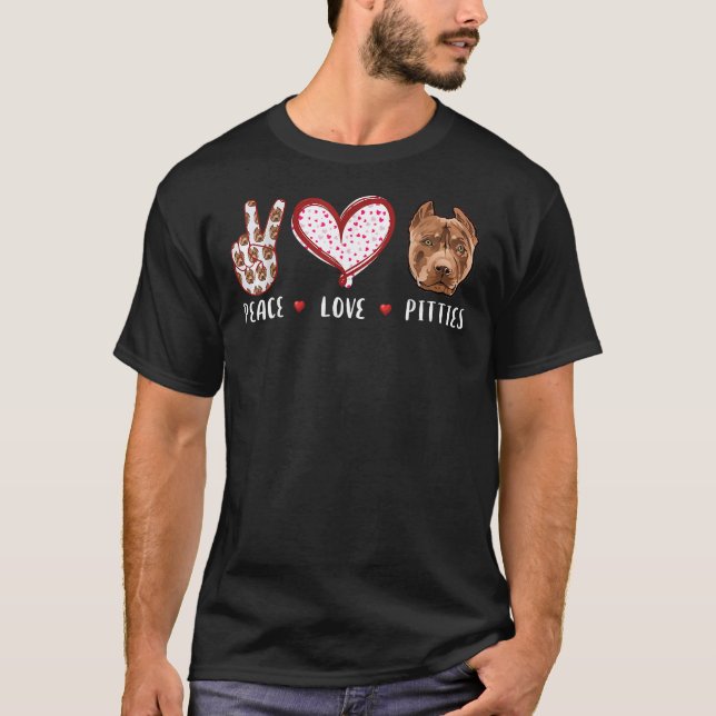 Peace Liebe Pitties Pitbulles for Men Women Kids P T-Shirt (Vorderseite)