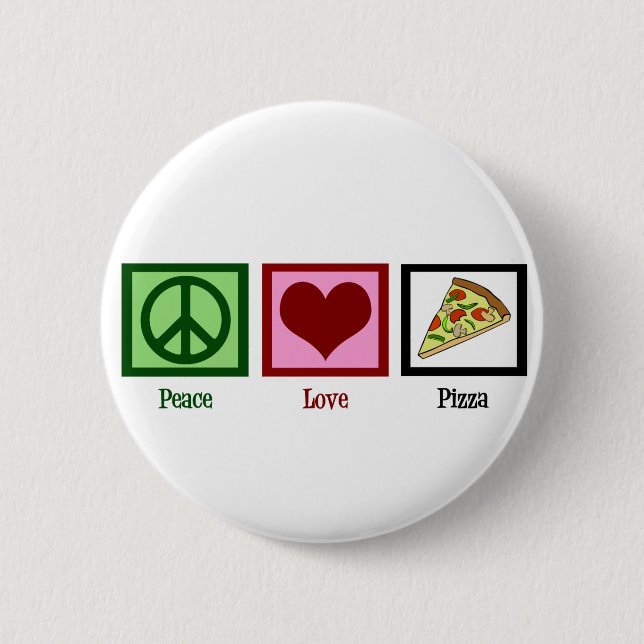 Peace Liebe Pizza Button (Vorderseite)