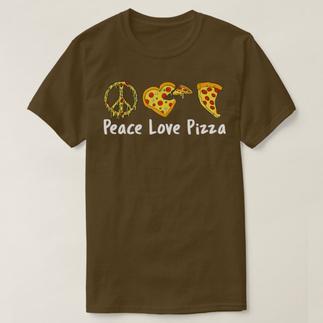 Peace Liebe Pizza Funny Pizza T-Shirt (Design vorne)