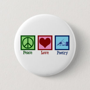 Peace Liebe Poetry Hübsch Poet Button