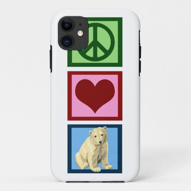 Peace Liebe Polar Bears Case-Mate iPhone Hülle (Rückseite)