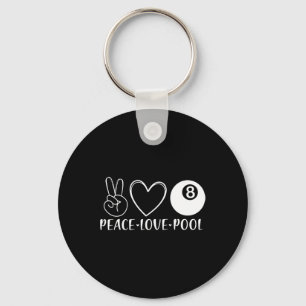Peace Liebe Pool Billard Pool Acht 8 Spieler Spion Schlüsselanhänger