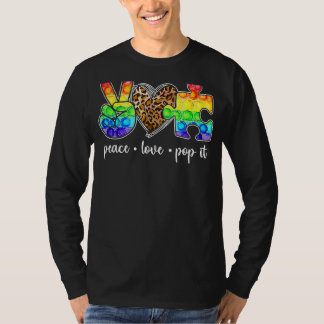 Peace Liebe Pop Es rätselt die Autismus-Bewusstsei T-Shirt