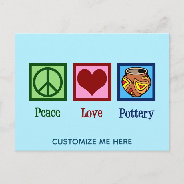 Peace Liebe Pottery Postkarte (Vorderseite)