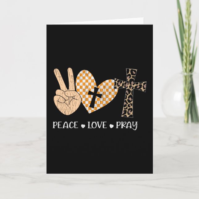 Peace Liebe Pray Erntedank Weihnachten Christlich Karte (Vorderseite)
