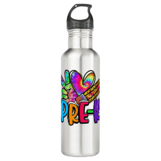 Peace Liebe Pre-K Squad Gefärbte Krawatte zurück z Edelstahlflasche