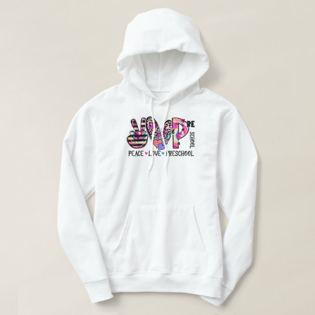 Peace Liebe Preschool Teacher Team Preschool Krawa Hoodie (Design vorne)