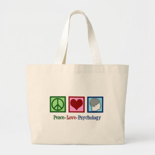 Peace Liebe Psychology Niedlich Psychologin Jumbo Stoffbeutel