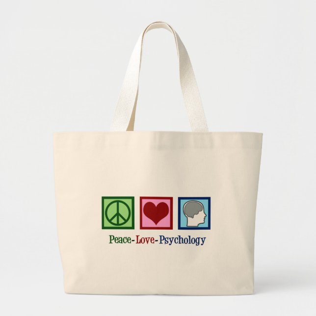 Peace Liebe Psychology Niedlich Psychologin Jumbo Stoffbeutel (Vorne)