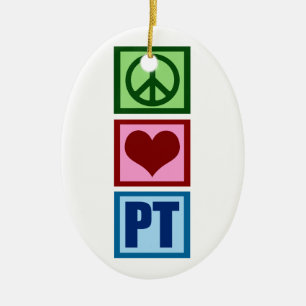 Peace Liebe PT Physiotherapeut Weihnachten Keramikornament