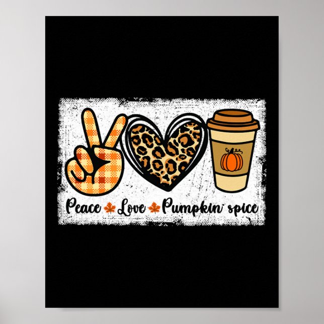 Peace Liebe Pumpkin Gewürz Poster (Vorne)
