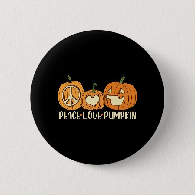 Peace Liebe Pumpkin Halloween Button (Vorderseite)