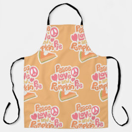 Peace Liebe Pumpkin Pie Cartoon Pie Motto Schürze