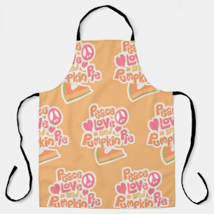 Peace Liebe Pumpkin Pie Cartoon Pie Motto Schürze