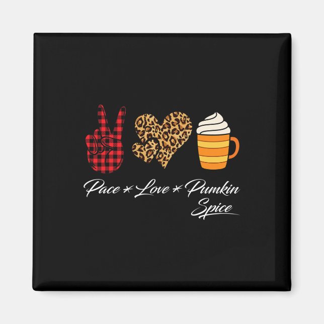 Peace Liebe Pumpkin Spice Fall Erntedank Hallowe Magnet (Vorne)