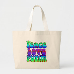 Peace Liebe Purim Jumbo Stoffbeutel