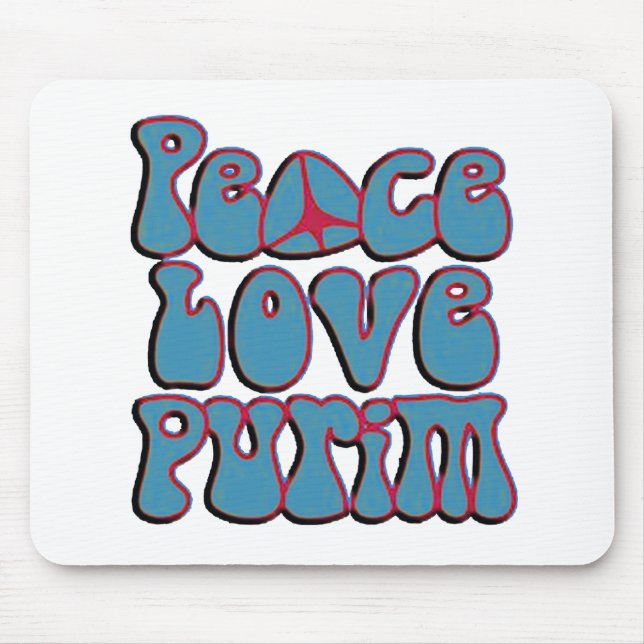 Peace Liebe Purim.png Mousepad (Vorne)