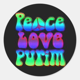 Peace Liebe Purim Runder Aufkleber