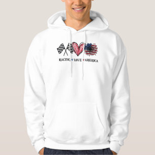 Peace Liebe Racing Flag America Racing Liebhaber Hoodie