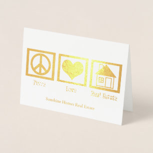 Peace Liebe Real Anwesen Company Holiday Custom Go Folienkarte
