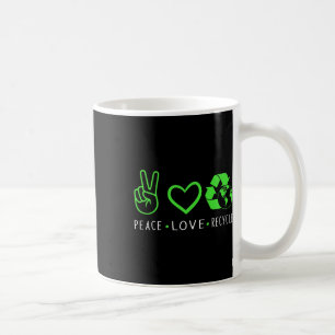 Peace Liebe Recycle Earth Day Funny Quote Teachers Kaffeetasse